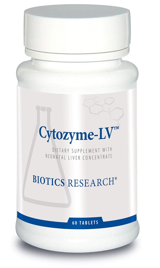 BIOTICS RESEARCH Cytozyme LV Neonatal Liver, Supports Healthy Liver Function and Serum Albumin, Excellent Source of B Vitamins and Iron, SOD, Catalase, Potent Antioxidant 60 Tablets