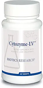Biotics Research Cytozyme LV Neonatal Liver, Supports Healthy Liver Function and Serum Albumin, Excellent Source of B Vitamins and Iron, SOD, Catalase, Potent Antioxidant 60 Tablets