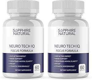 Επίσημη... 2 Pack Neuro Tech IQ Brain συμπλήρωμα - Neurotech Iq Focus Formula Ενίσχυση χάπια (120 κάψουλες)