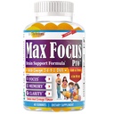 Max Focus Gummies for Kids & Teens with Omega 3 DHA – Brain Focus Supplement for Kids Memory, Attention, Concentration & Clarity Support – Delicious Orange Flavor – 60 Gummies