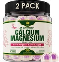 2 Pack - Φυτικές Τσίχλες Ασβέστου 600mg με Βιταμίνη D3 K2, Μαγνήσιο, Ψευδάργυρο για την Οστική Δύναμη, Συμπληρώματα Ασβέστου Χωρίς Ζάχαρη για Γυναίκες & Άνδρες (Πιστοποιημένο Vegan) από Βιώσιμα Βιολογικά Κόκκινο Άλγα