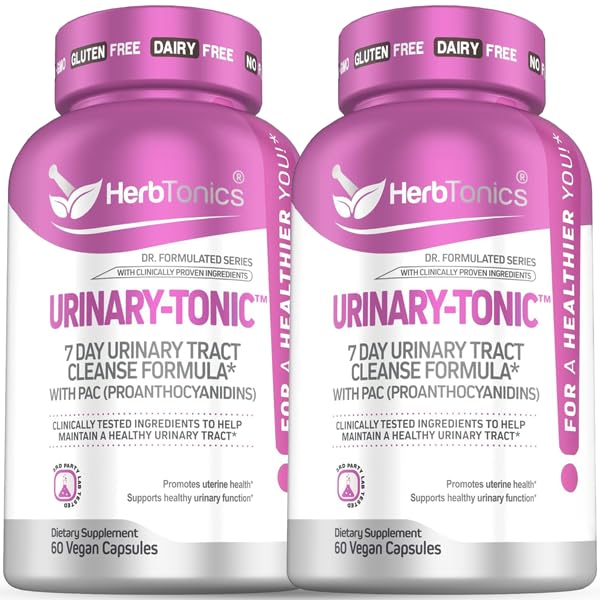 Herbtonics Fast Acting Urinary Tract Cleanse Treatment | Formula UTI with 36 mg PAC | Medical-Grade Cranberry Supplement for Urinary Tract Support (60 Count (Pack of 2))