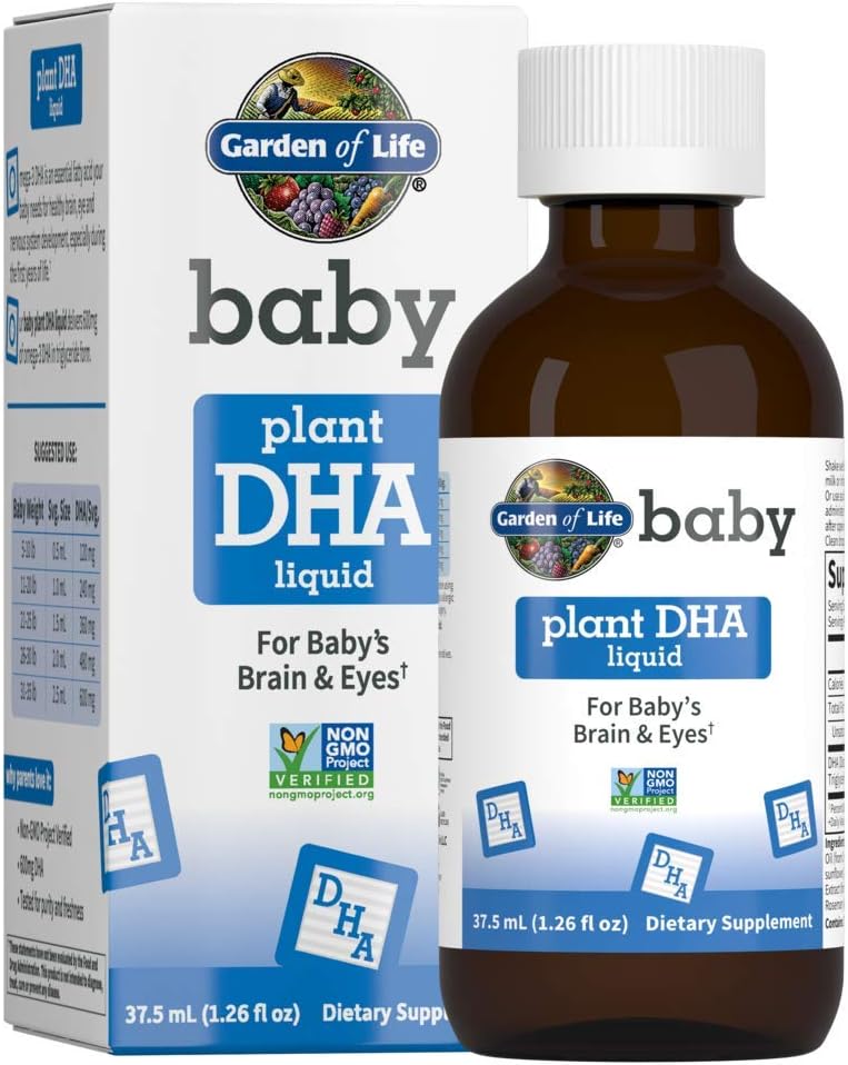 Κήπος της Ζωής DHA μωρό σταγόνες, 600mg Ωμέγα 3 DHA Vegan για το μυαλό του μωρού & τα μάτια από χορτοφάγους φιλικές πηγές φυτών (Όχι ιχθυέλαιο) για μωρά & Toddlers, 37,5 mL (1,26 fl oz) Υγρό