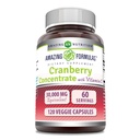 Amazing Formulas Cranberry Concentrate 30,000 mg with Vitamin C Supplement | Veggie Capsules | Super Strength | Non-GMO | Gluten Free | Made in USA (1 Pack, 120 Count)