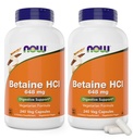 Τώρα Betaine HCl 648mg 240 κάψουλες Veg (πακέτο των 2) - συμπλήρωμα διεγερτικών ενζύμων - Ενισχυμένο με Pepsin Protease για την υποστήριξη της πρωτεϊνικής πέψης