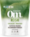 Om Mushroom Superfood Reishi Organic Mushroom Powder, 100 σερβιέτες, οργανική Adaptogen Powder για την ανακούφιση από το στρες και την ανοσοποιητική υγεία