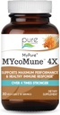 MYcoMune 4X συμπλήρωμα οργανικού μανιταριών - Reishi, Mane Lion's, Cordyceps, Chaga, Shiitake, Maitake για ανοσοποιητικό σύστημα, Combat Stress, Build Energy by Pure Essence - 30 Caps