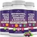 Liberty Lifestyle Resveratrol, Berberine, Grape Seed Extract, Quercetin, Polyphenol Supplement for Women and Men with Noni Extract, N-Acetyl Cysteine, Acai Extract (180 Count)