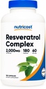 Nutricost Resveratrol Complex (2,000mg) 180 Capsules - Antioxidant Complex, Vegan, GMO-Free, Gluten-Free, 60 Servings