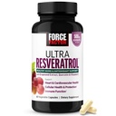 Force Factor Ultra Resveratrol, 500mg Trans-Resveratrol with Grapeseed Extract, Quercetin & Vitamin C, Antioxidant Supplement for Healthy Aging & Cellular Protection, 60 Capsules