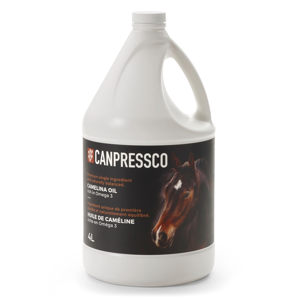 Camelina Oil 4 L Jug with Dispensing Pump | Oil for Equine, Canine and Feline Joint, Coat and Skin Health