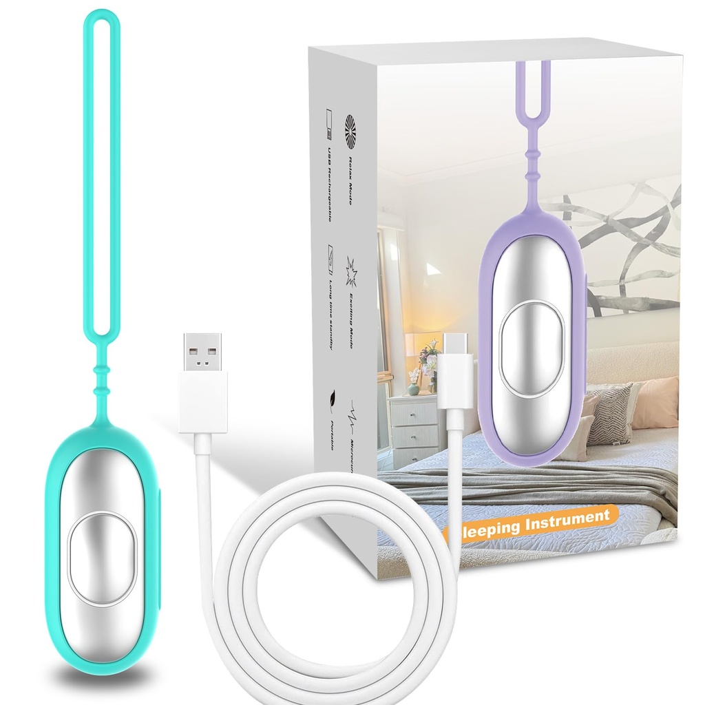 Handheld Sleep Aid Device- Sleep Anxiety Device for Relieving Anxiety and Stress, Improves Slumber for Adults and Students, 5 Adjustable Levels, USB Rechargeable, Easy to Carry（Orange & Blue） (Blue)