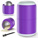 Barhon Pill Crusher Stainless Steel, Smooth Twist Pill Crusher Fine Powder, Easy to Use Pill Grinder for Elderly and Pets, with Brush, Purple