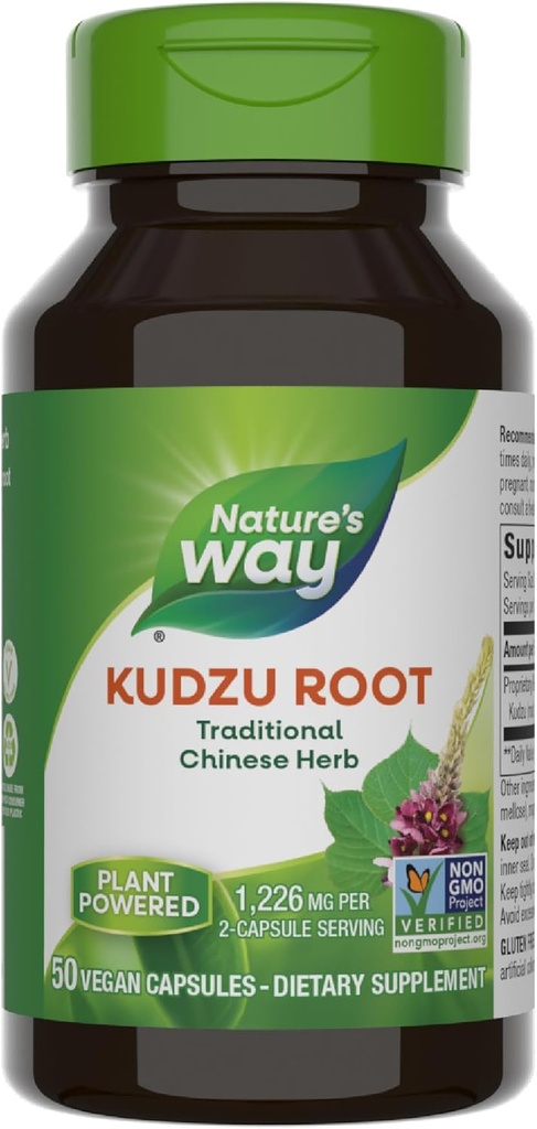Nature's Way Kudzu Root, 1,226 mg ανά 2-Capsule Serving, Μη-GMO Project Επαληθευμένο, 50 Vegan Capses (Packing May Vary)