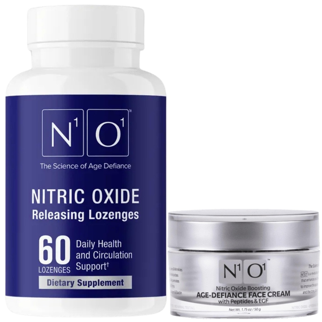 N1O1 Nitric Oxide Lozenges Supplement and Face Moisturizer, Heart Health and Skin Care