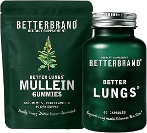 Betterbrand Better Lungs Health Pack - BetterLungs & Mullein Gummies - Complete Respiratory Wellness Pack: BetterLungs & Mullein Gummies - 30 Day Supply