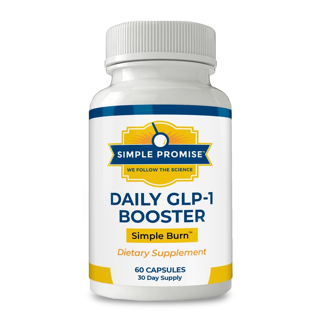 Simple Burn Daily GLP-1 Booster Weight Management Supplement with Berberine HCl for Women - GLP1 Natural Appetite Suppressant - Supports Fat Metabolism & Craving Control - 60 Capsules
