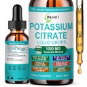 Potassium Supplement Liquid Drops, High Absorption Potassium Citrate 1000mg for Muscle Heart Electrolyte Balance and Normal pH Support*, Essential Mineral Drops, Non-GMO, 30 Servings