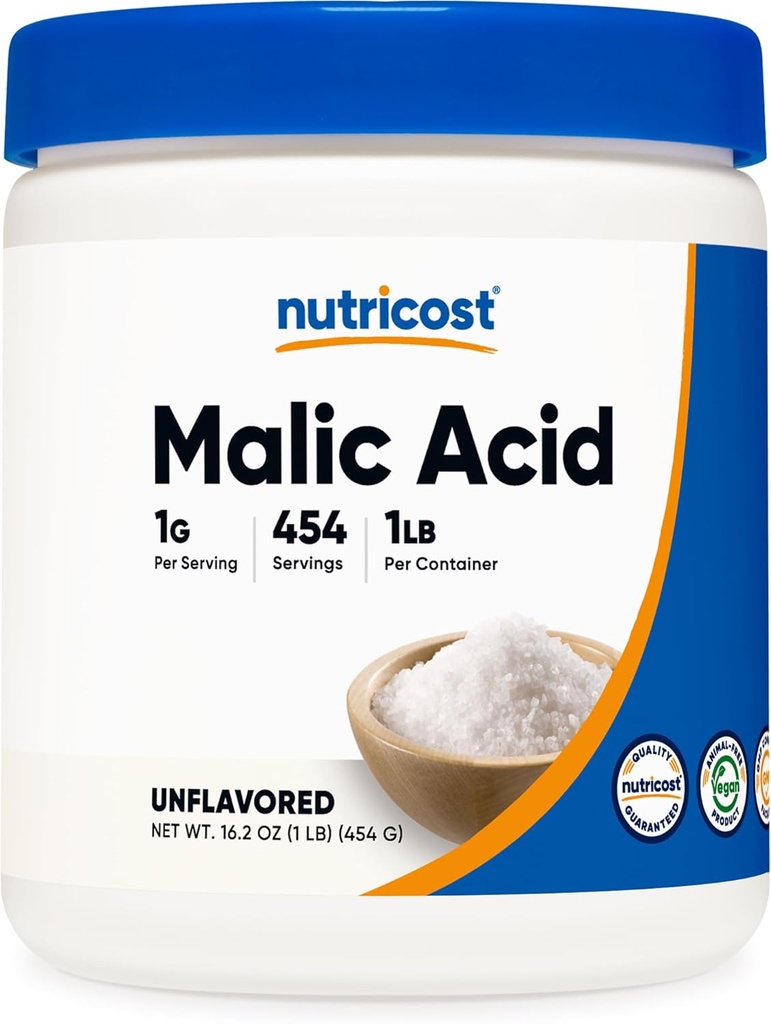 Nutricost σκόνη μηλεϊνικού οξέος 1LB - Χωρίς γλουτένη, μη ΓΤΟ (454 γραμμάρια)