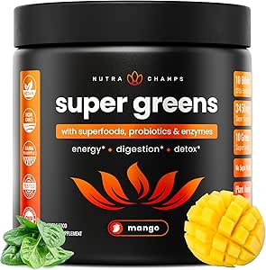 NutraChamps Super Greens Powder Premium Superfood 
