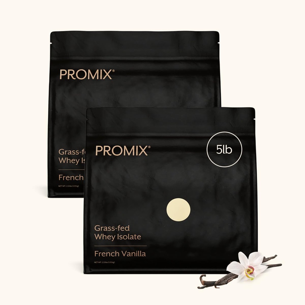 ProMix Διατροφή Whey Protein Isolate Powder - Grass-Fed - -Post Proout Fitness & Nutrition Shakes, Smoothies, Bakeing & Cooking Συνταγές - Χωρίς γλουτένη & Keto-Friendly - Βανίλια - 5 Λίρες (Pack of 2)
