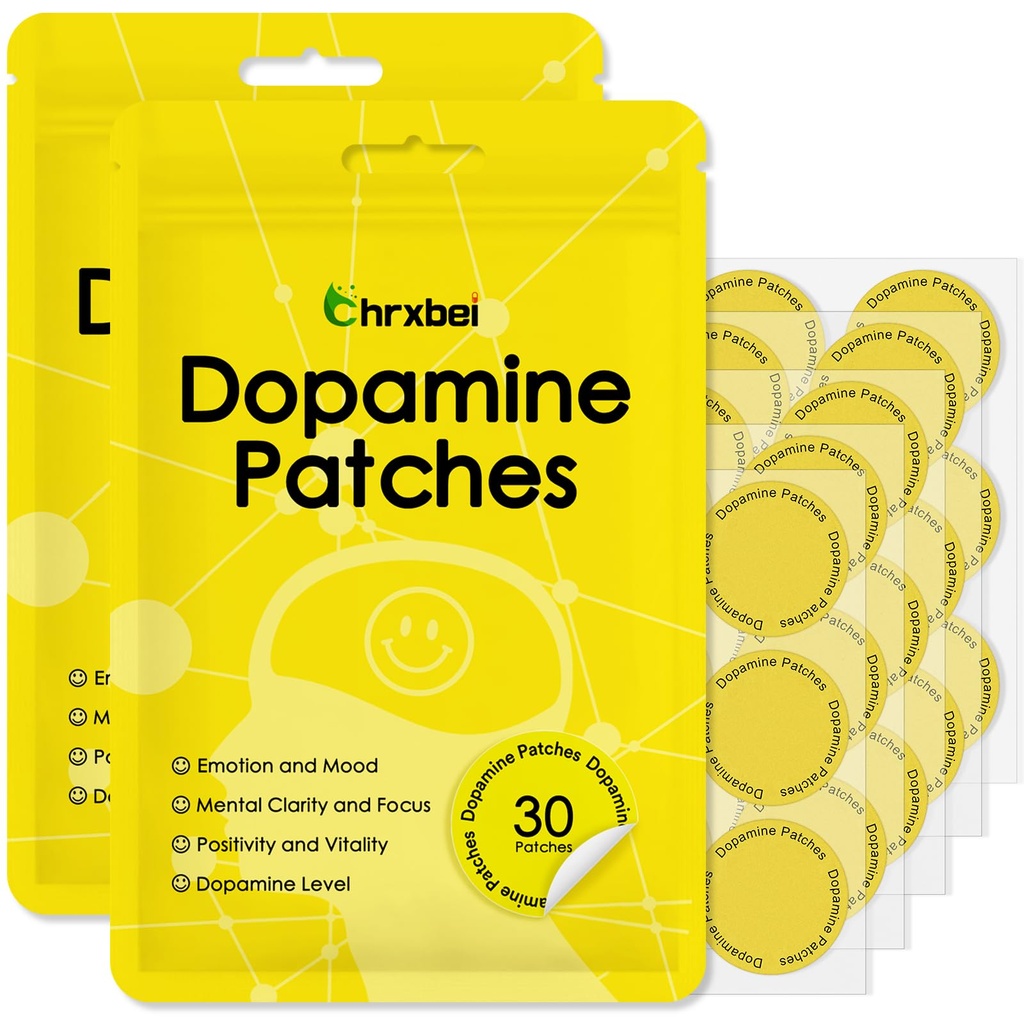 Dopamine Patches, Extra Strength Plant-Based Formula, Vegan Mood Balance Patch for Men and Women, 60 Count