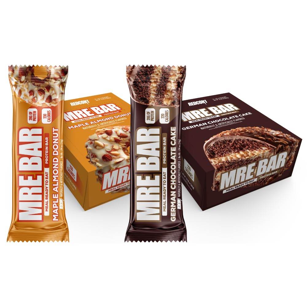 MRE BAR Bundle - Maple Almond Donut & German Chocolate Cake, Protein Bar Bundle