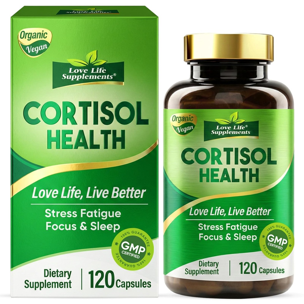 Cortisol Supplements for Women/Men, Advanced Stress & Cortisol Support with Ashwagandha & Rhodiola Rosea, Promotes Relaxation, Mood, Focus, and Restful Sleep for Men and Women, 120 Capsules