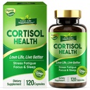 Cortisol Supplements for Women/Men, Advanced Stress & Cortisol Support with Ashwagandha & Rhodiola Rosea, Promotes Relaxation, Mood, Focus, and Restful Sleep for Men and Women, 120 Capsules