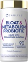 Carlyle Bloat and Metabolism Probiotic | 90 Capsules | Bloating Relief Formula | Sugar & Cellular Energy Support | for Women and Men | Vegan, Non-GMO, Gluten Free
