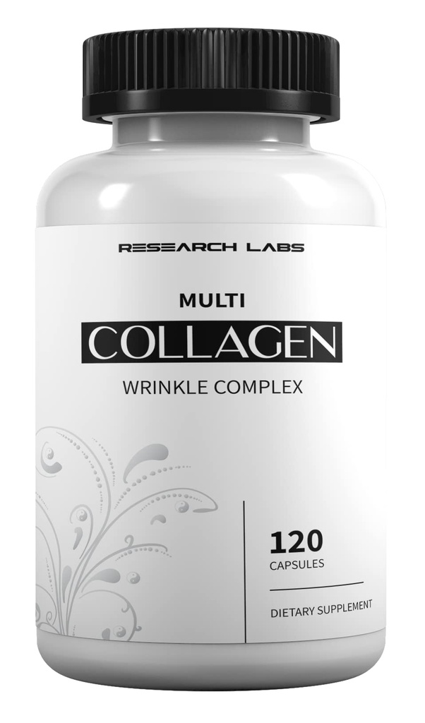 Research Labs Promo 120 χάπια κολλαγόνου - 6000 mg. Grass Fed Αντιγηραντική υποστήριξη για το δέρμα, αρθρώσεις, Tendons, οστά, μαλλιά και νύχια. Παλαιοφιλικό. Συμπλήρωμα σκόνης κολλαγόνου Peptides