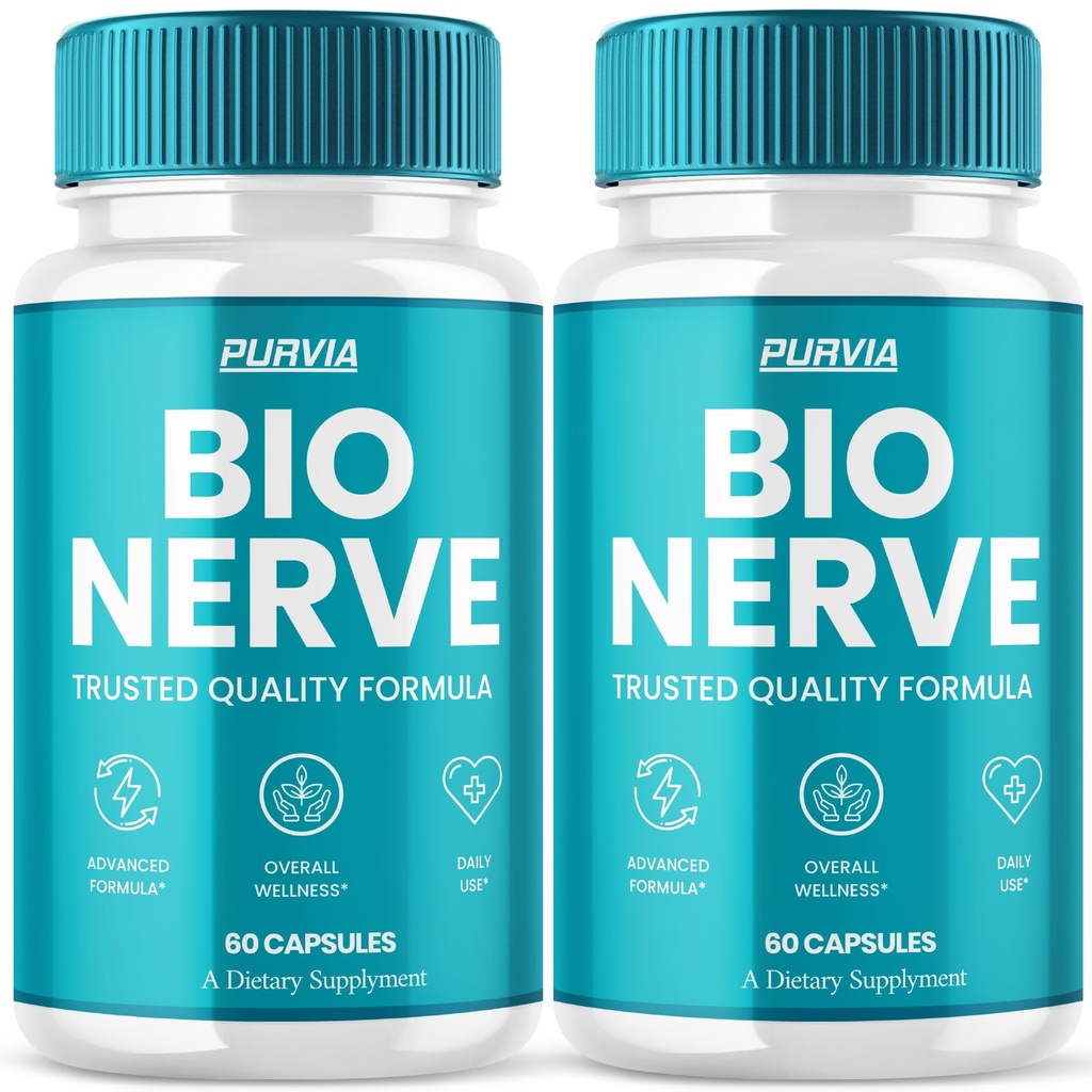 (2 Pack) Bio Nerve Capsules, BioNerve Plus Supplement Pills Premium Wellness Formula Capsulas, Advanced Natural Ingredients, Nerve Care, Comfort, Relaxation & Health, BioNerv Pastillas Reviews (120ct)