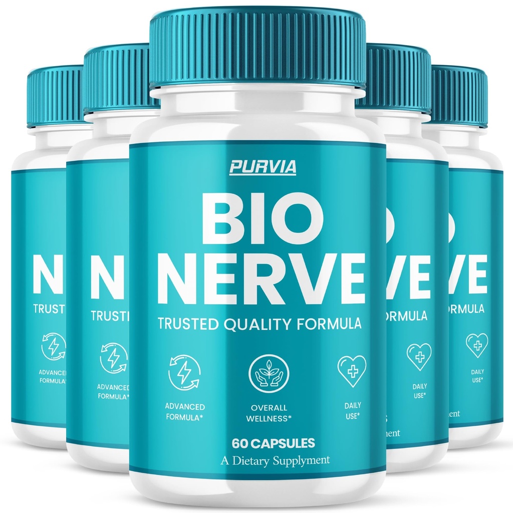(5 Pack) Bio Nerve Capsules, BioNerve Plus Supplement Pills Premium Wellness Formula Capsulas, Advanced Natural Ingredients, Nerve Care, Comfort, Relaxation & Health, BioNerv Pastillas Reviews (300ct)