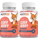 Elderberry Gummies for Kids with Sambucus, Echinacea, Propolis and Vitamin C - 100% Vegan, Gluten Free, Non GMO, Raspberry Flavor - 100 Count (2-Pack)