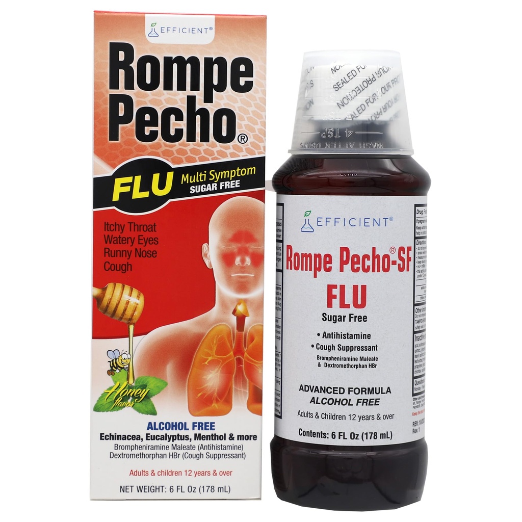 Rompe Pecho SF-FLU (Sugar-Free FLU) 6oz - Cold and FLU Syrup