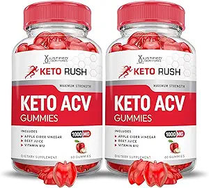 Αιτιολογημένα Εργαστήρια (2 Pack Keto Rush Keto ACV Gummies Advanced Formula 1000MG Powder B12 Vegan Non GMO 120 Gumys