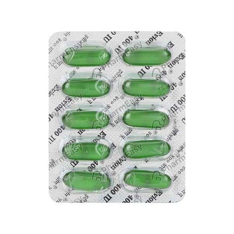 100 Evion Vitamin E Capsules For Face,Hair,Acne,Nails,General Health Glowing Skin 400mg