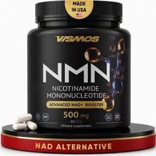 NMN Supplement 500mg, 99% Pure Nicotinamide Mononucleotide, NAD+ Booster for Healthy Aging, Cellular Energy Support, Third Party Tested, Non-GMO, 60 Capsules, Made in USA
