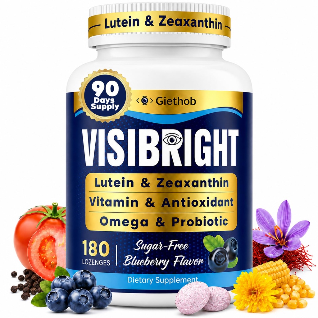 Lutein and Zeaxanthin Supplements, Eye Vitamins, 40 mg Lutein & 8 mg Zeaxanthin with Vitamins A, C, E, Zinc, Omega-3 & 7, Astaxanthin, Bilberry & Probiotics for Blue Light, Eye Health, 180 Count