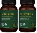 Global Healing Aloe Vera Bio-Active Organic Leaf Supplement - 200x Concentrate Formula with Highest Concentration of Acemannan - Aloin-Free - Gut Health & Immune Support - 60 Capsules (Pack of 2)