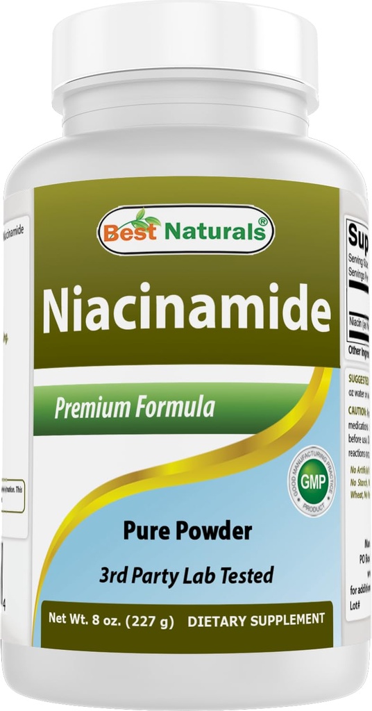 Best Naturals Niacinamide (Vitamin B3) Pure Powder 8 OZ