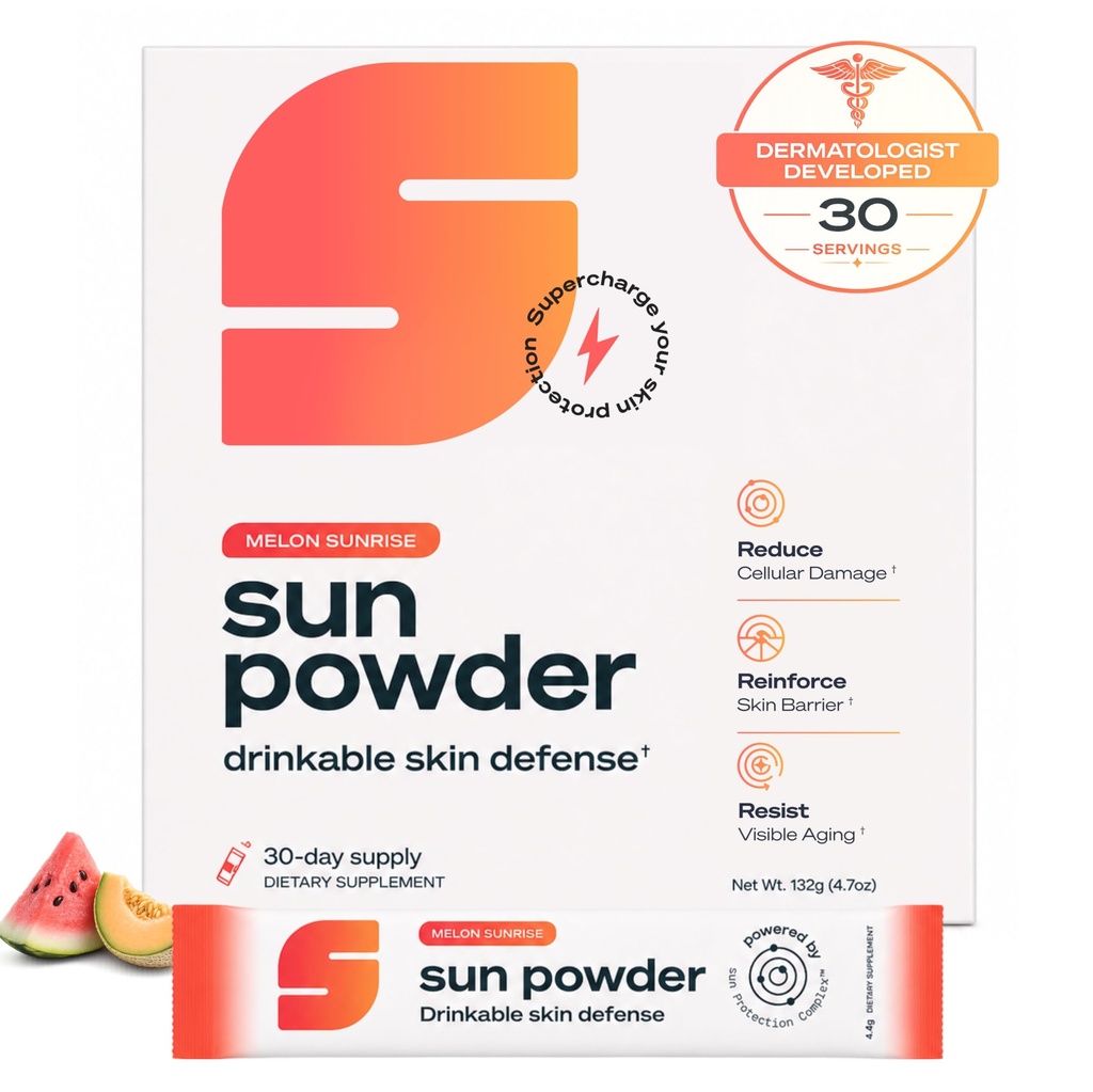 First 3-in-1 Drinkable Skincare, by World-Class Dermatologist & Skin Surgeon, Regenerative Formula, Nicotinamide, Collagen Peptides, Astaxanthin, Glutathione, 30 Stick Packs, Melon