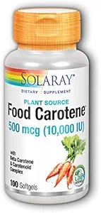 SOLARAY Food Carotene, Vitamin A 10000 IU | Healthy Skin, Eyes, Antioxidant & Immune Support (100 CT)