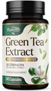 Green Tea Extract 1000mg Per Serving - 98% Polyphenols & 45% EGCG Capsules, Heart Support with Antioxidants - 3X Absorption Green Tea Pills Supplement, Natural Energy, Gentle Caffeine - 240 Capsules