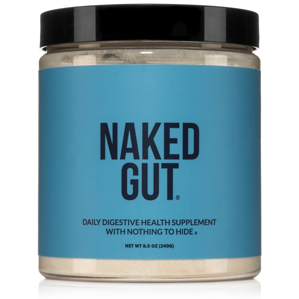 NAKED Gut - Daily Gut Health Supplement - Natural Gut Health Powder for Gut Cleanse, Digestive Support, GMO-Free, Soy-Free, Gluten-Free, Vegan and Hypoallergenic, 40 Servings