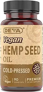 DEVA Vegan Virgin Hemp Seed Oil Capses – Ψυχρό-Pressed, Unrefined, 90 Count