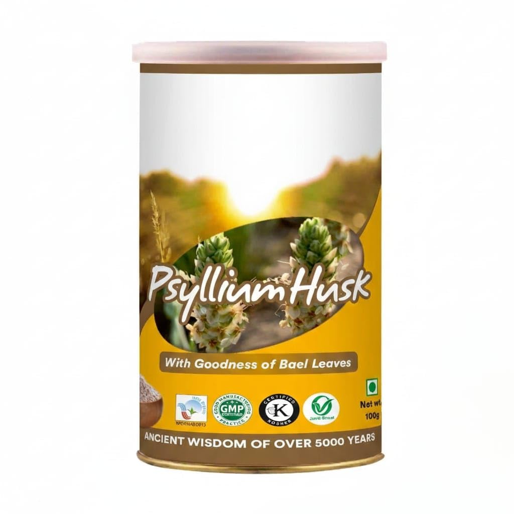 Isabgol Whole Psyllium Husk Powder - 100g, With Dietary Fiber, Supports Heart Health & Digestive System, Gluten Free, Non-GMO