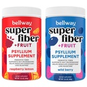 Bellway Super Fiber Powder + Fruit, Sugar Free Organic Psyllium Husk Powder Fiber Supplement for Regularity, Bloating Relief & Gut Health, Non-GMO, Plant-Based, Raspberry Lemon & Wild Berry