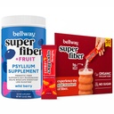 Bellway Super Fiber + Fruit Bundle, Organic Psyllium Husk Fiber Supplement, Sugar Free (50 Servings + 20 Packets)