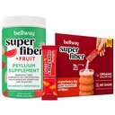 Bellway Super Fiber + Fruit Bundle, Organic Psyllium Husk Fiber Supplement, Sugar Free (50 Servings + 20 Packets)